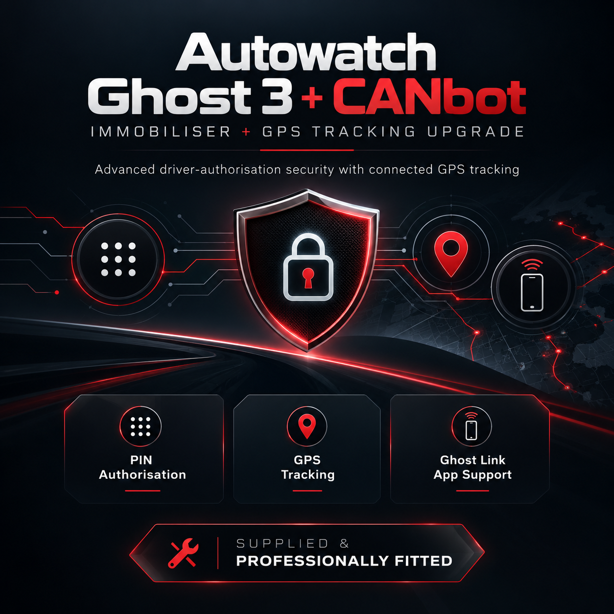 Autowatch Ghost 3 and CANbot security package with PIN immobiliser, GPS tracking and Ghost Link app support